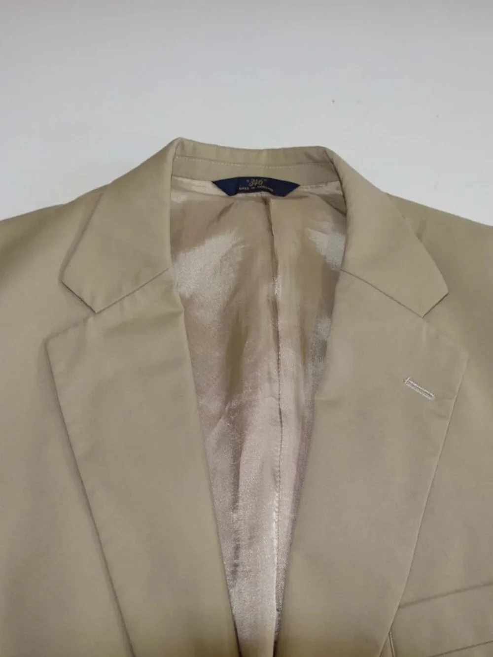 Brooks Brothers Men's Khaki Blazer Size 42 Regular Beige Cotton Blend 2 Button